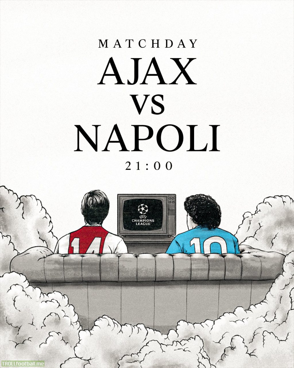 Official Ajax poster for their match against Napoli
