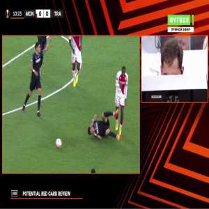 Maximiliano Gomez (Trabzonspor) straight red card against Monaco 11'