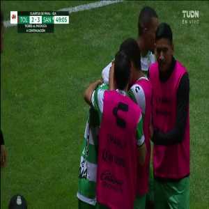Toluca 2 - [3] Santos Laguna - Eduardo Aguirre 49'