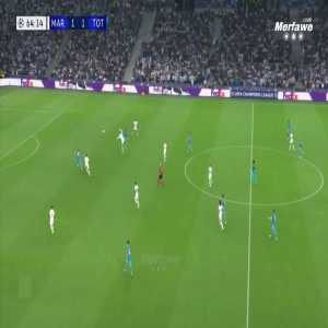 Harry Kane (Tottenham) disallowed goal (offside) against Olympique Marseille