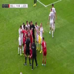 Betim Fazliji (St. Pauli) straight red card against Dusseldorf 58'