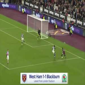 West Ham [1]-1 Blackburn - Pablo Fornals 38'