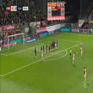 FC Emmen 1-0 Ajax - Jeroen Veldmate free-kick 6'
