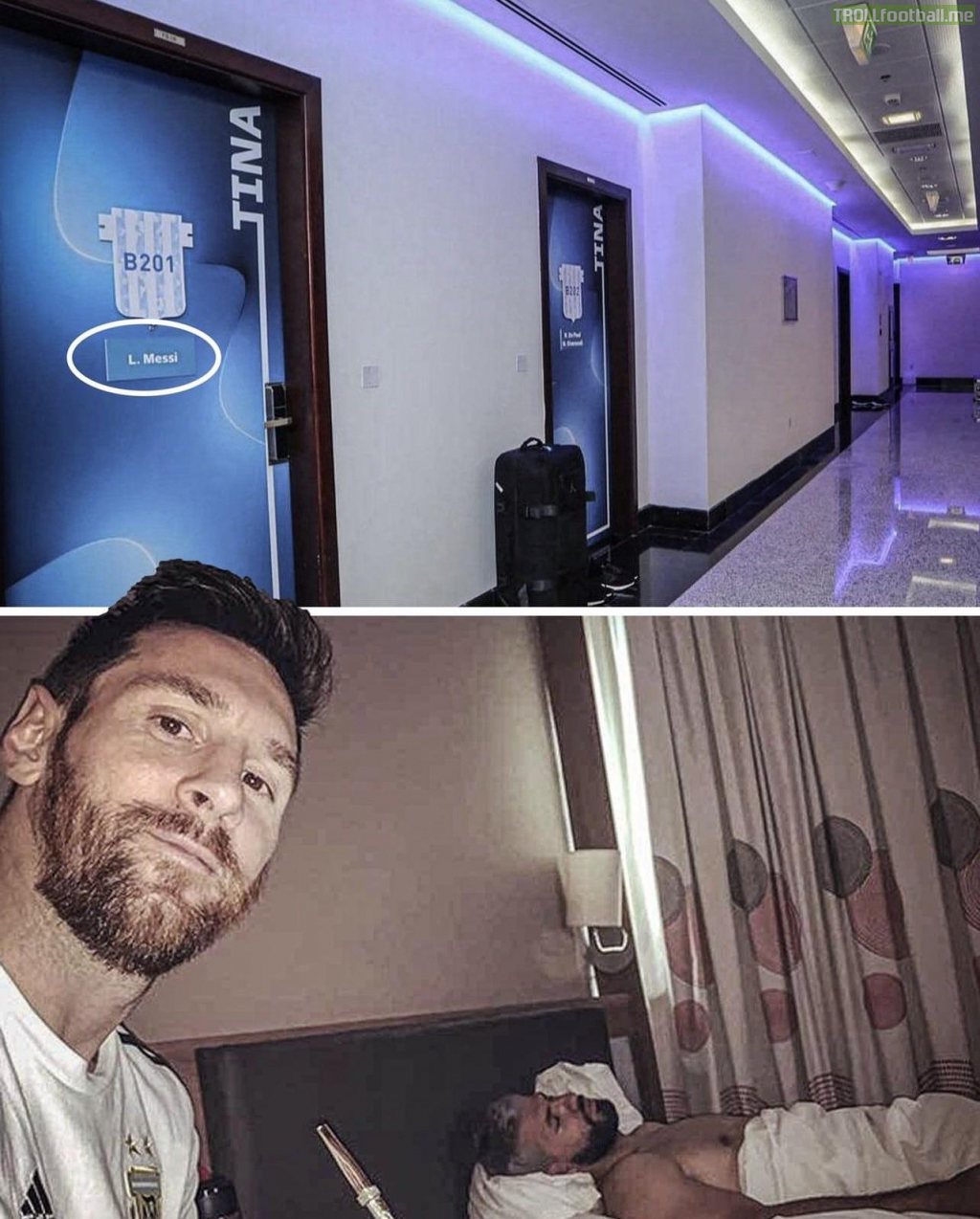 Messi is rooming alone for the 1st time in a World Cup