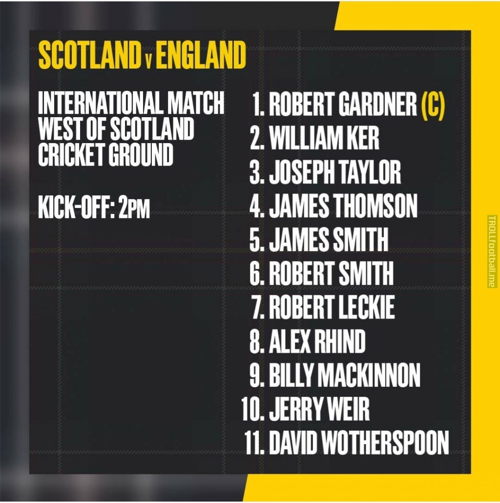 The First ever Scotland squad that faced England in the first ever international game of association football, on this day in 1872 at the West of Scotland Cricket ground.