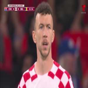 Ivan Perisic (Croatia) chance against Belgium 1'