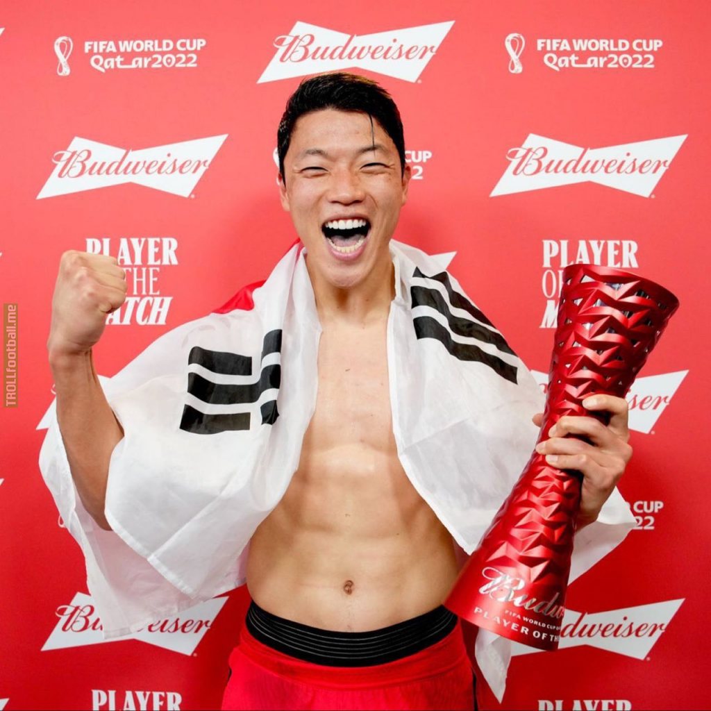 Hwang Hee-Chan with his Player of the Match award