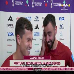 Bruno Fernandes and Otávio funny interview discussing what lead to Gonçalo Ramos' amazing performance
