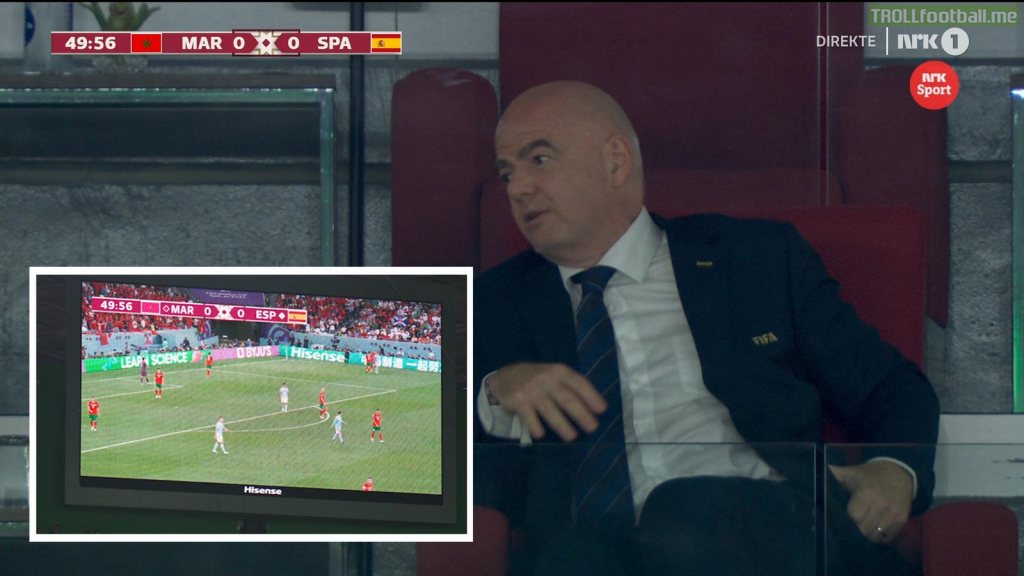 FIFA have stopped showing Gianni Infantino on the stadium screens - only on the tv at home