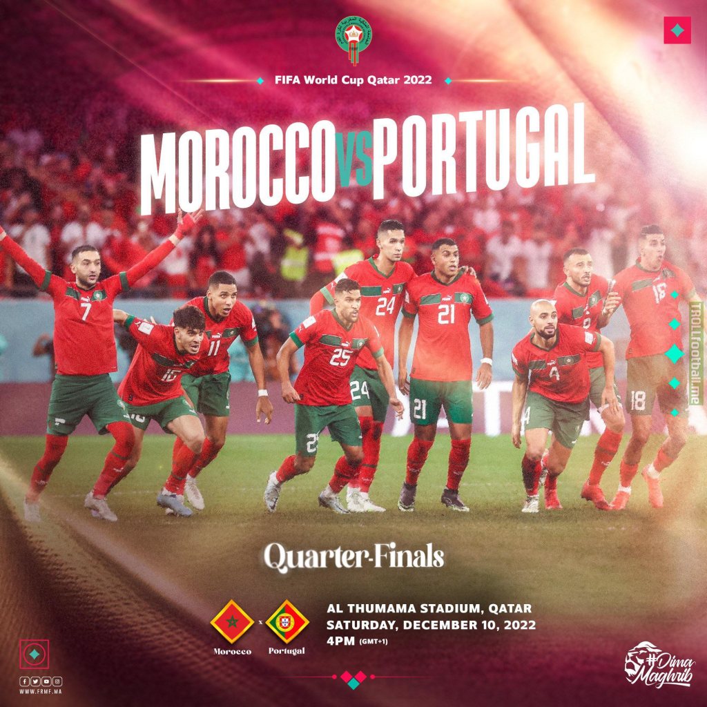 [Izem Anass] Moroccan Federation will be giving (again) game tickets for free ahead of Morocco-Portugal quarter-finals