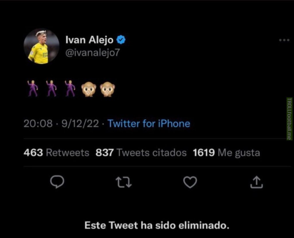 Iván Alejo's deleted tweet after Brazil's elimination.