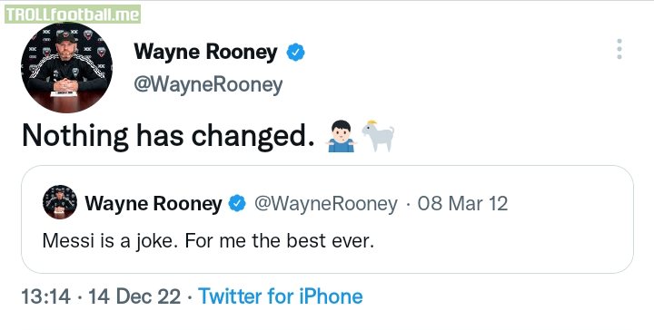 [Wayne Rooney] on twitter about Messi.