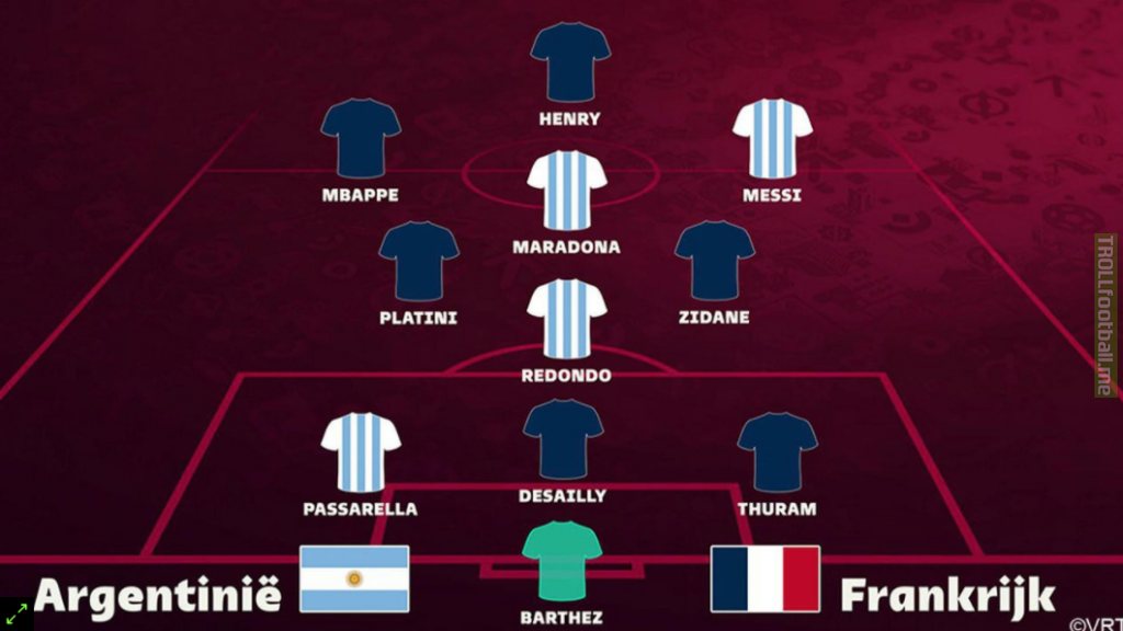 Best all-time combined French-Argentinian team according to VRT (Flemish public broadcaster)