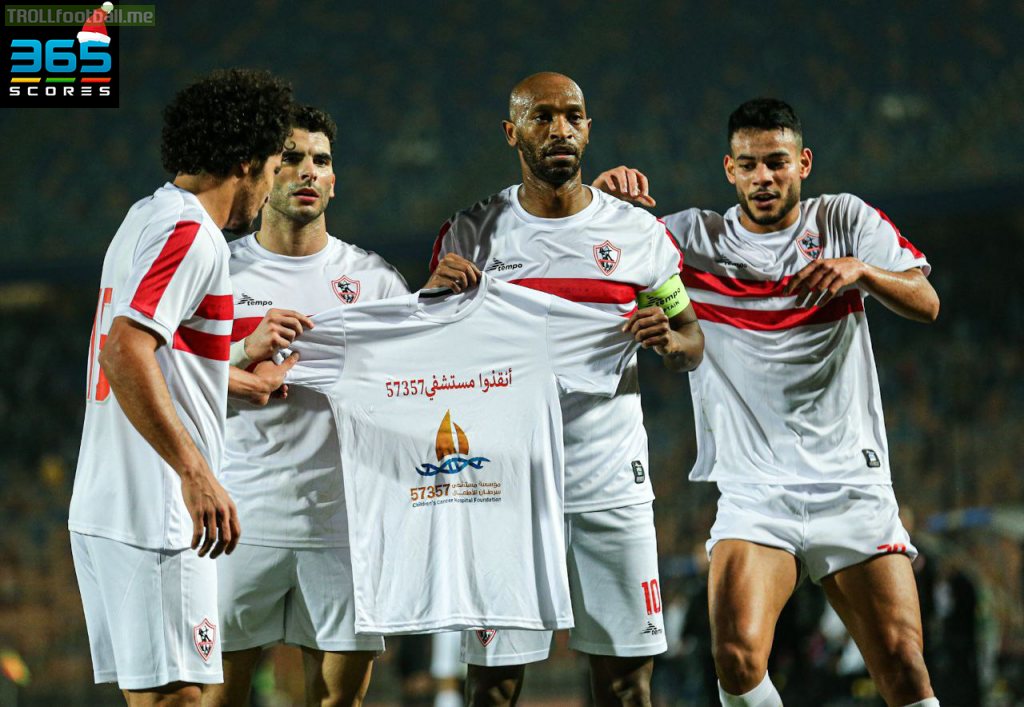 Zamalek players calling for support for 57357 Hospital (the largest hospital in the Middle East and Africa for free treatement of children with cancer) in the wake of its financial/donations struggles