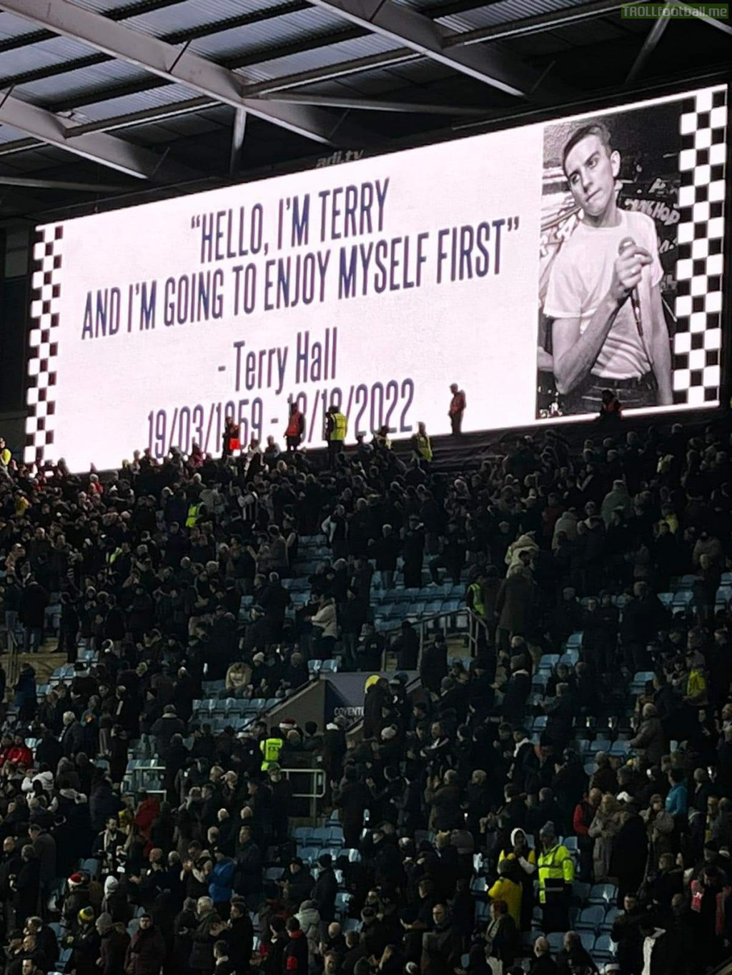 Tribute tonight for Terry Hall at the Coventry v West Brom game.