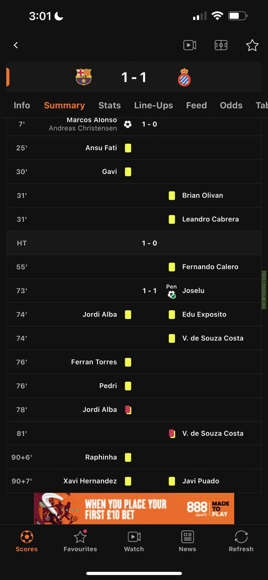 Lahoz producing 15 cards in his return to La Liga following his match refereeing Holland vs Argentina