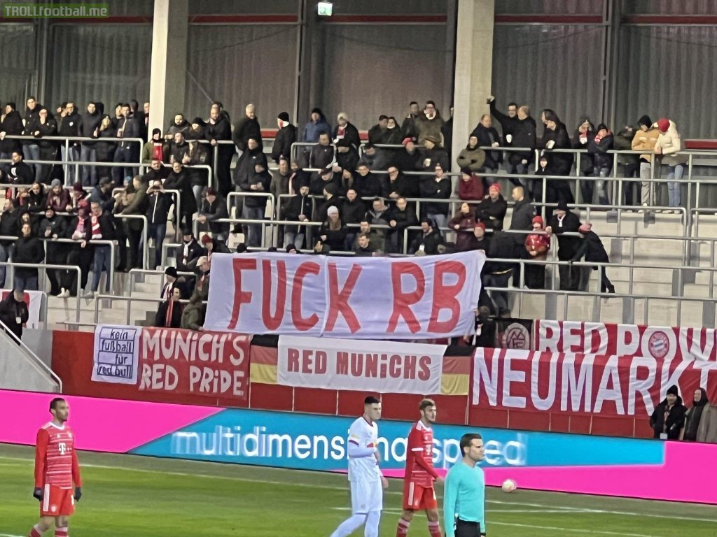 Bayern fans banner against RB at the friendly match against Salzburg today.