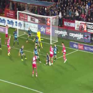 Exeter somehow fail to score during a goalmouth scramble against Forest Green, including missing an empty net from 3 yards out