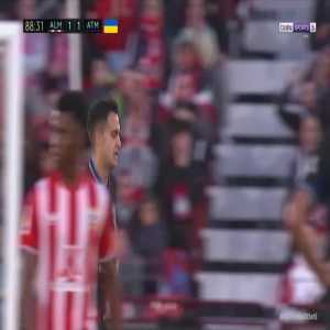 Sergio Reguilon (Atlético Madrid) second yellow card against Almeria 89'