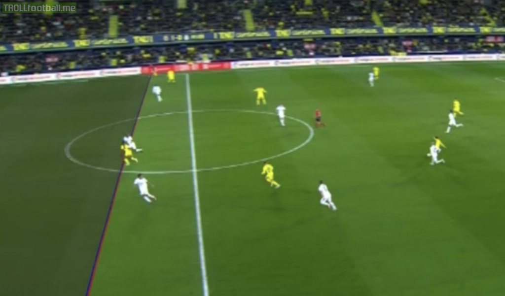 Offside lines on Villareal goal vs Real Madrid