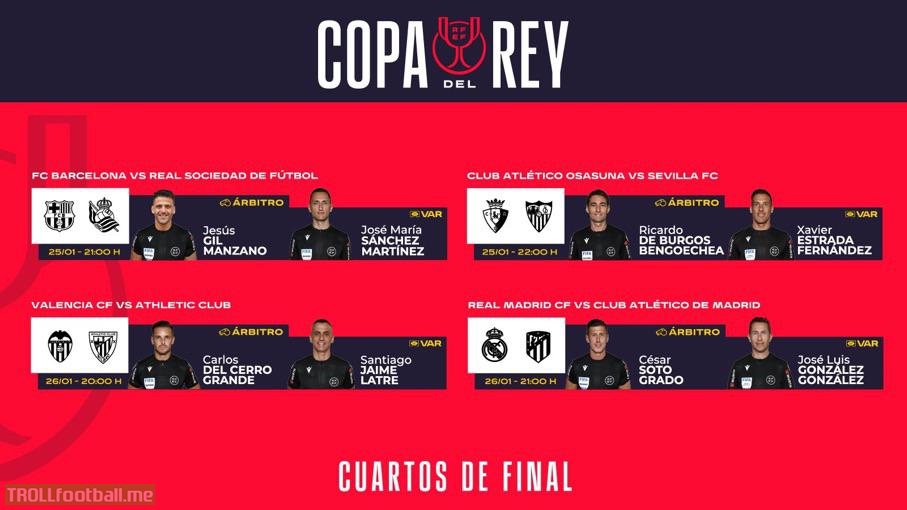 Copa Del Rey QF referees