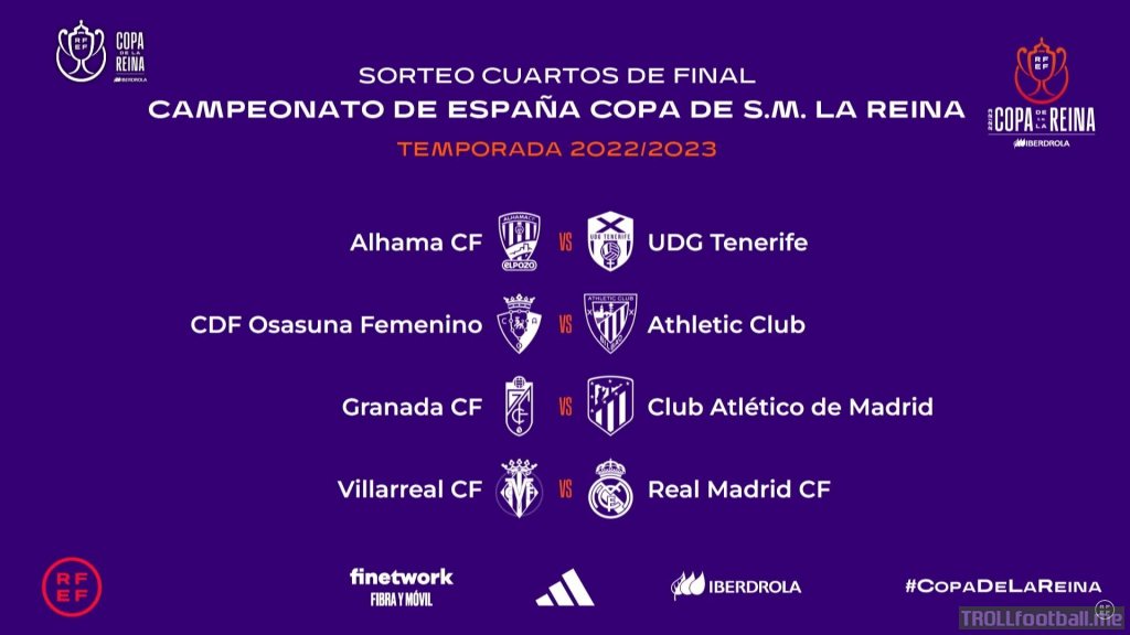 Draw for thw Spanish Copa de la Reina Quarterfinals