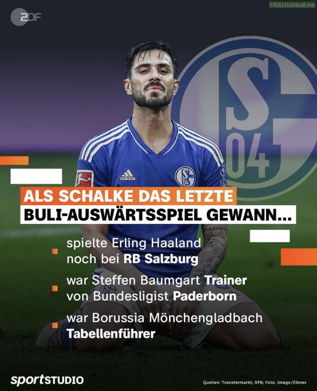 [Sportstudio] The last time Schalke won an away game in the Bundesliga, Erling Haaland was still playing for RB Salzburg