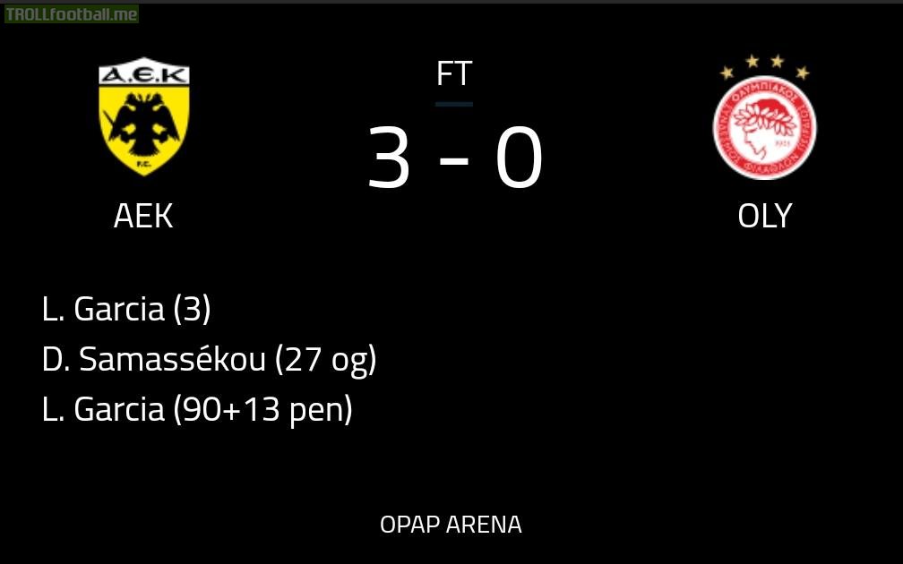 AEK defeats Olympiakos in the Cup Semi finals with a 3-0 on their first derby in Opap Arena