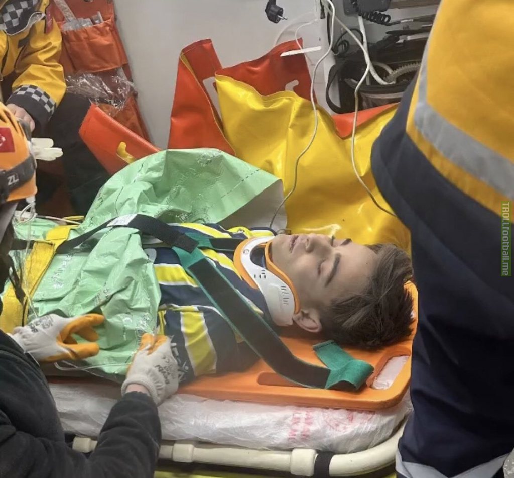 16 years old Kamilcan saved after 119 hours under the rubble. Because of the now postponed Fener match on February 5th, he went to bed wearing a Fenerbahçe jersey