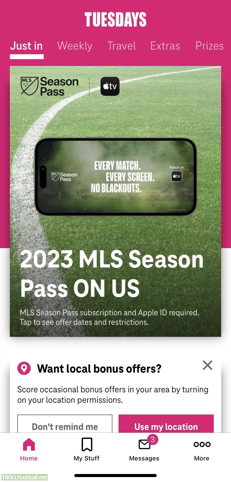 T-Mobile Tuesdays 2023 MLS season pass for free