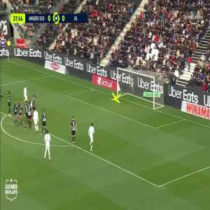 Angers 0 - [1] Lyon - Thiago Mendes free kick - 38'