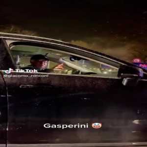 Atalanta head coach Gasperini throwing a sandwich out of his car window after Milan fans hurled abuse at him after the game on Sunday