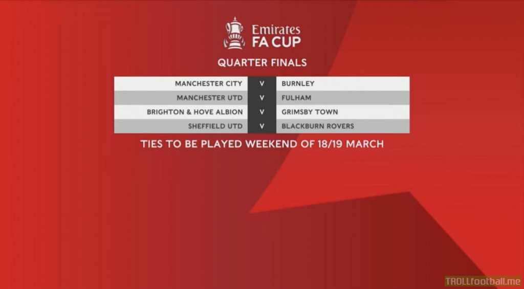 [Official] FA Cup Quarter Final Draw Troll Football