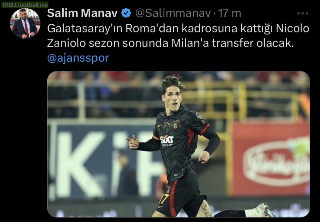 [Salim Manav] Nicolo Zaniolo will join AC Milan at the end of the season.