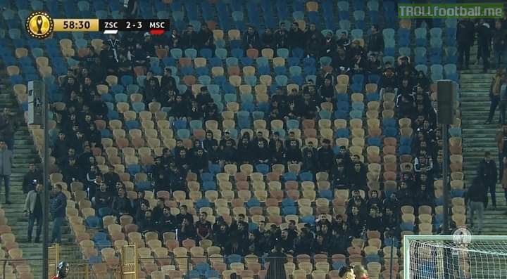 Zamalek fans during tonight's game