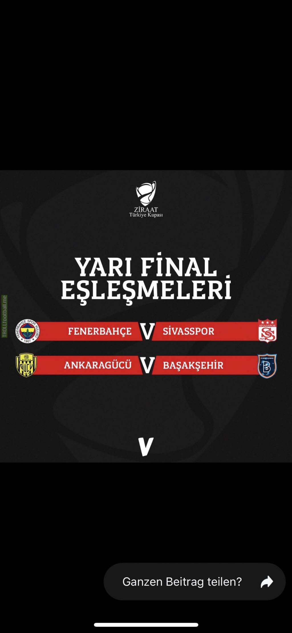 Turkish league cup semi final draw