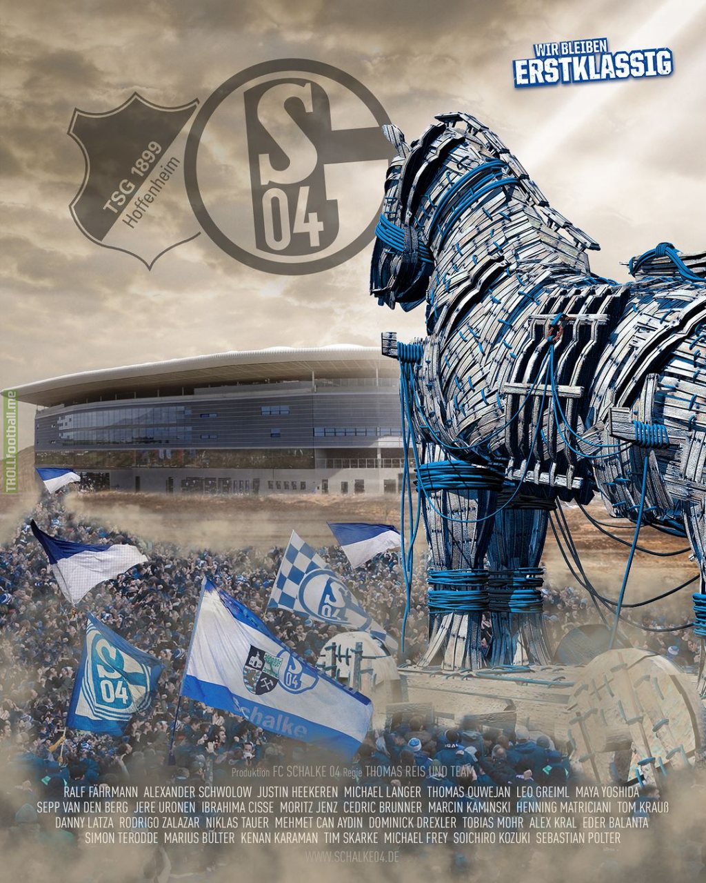 FC Schalke 04's matchday poster for tonights game in Hoffenheim (context in comments)