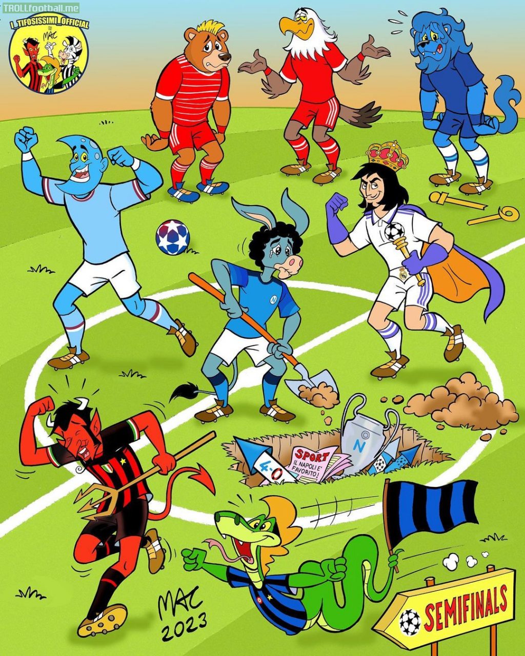 Gazzetta Illustration on the Champions League Quarter Finals