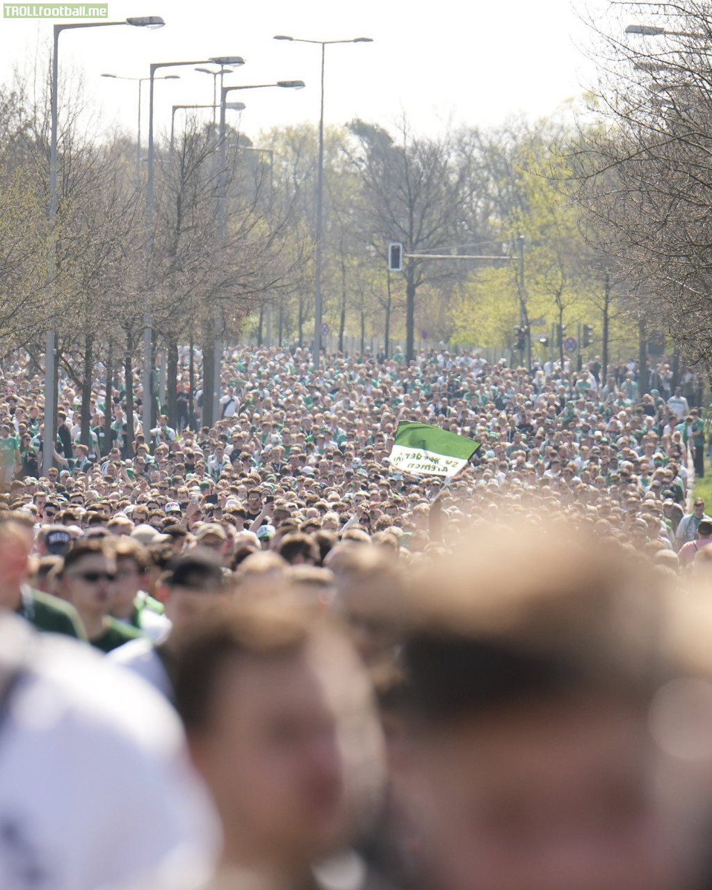 The sheer amount of Werder fans before the "away" game in Berlin