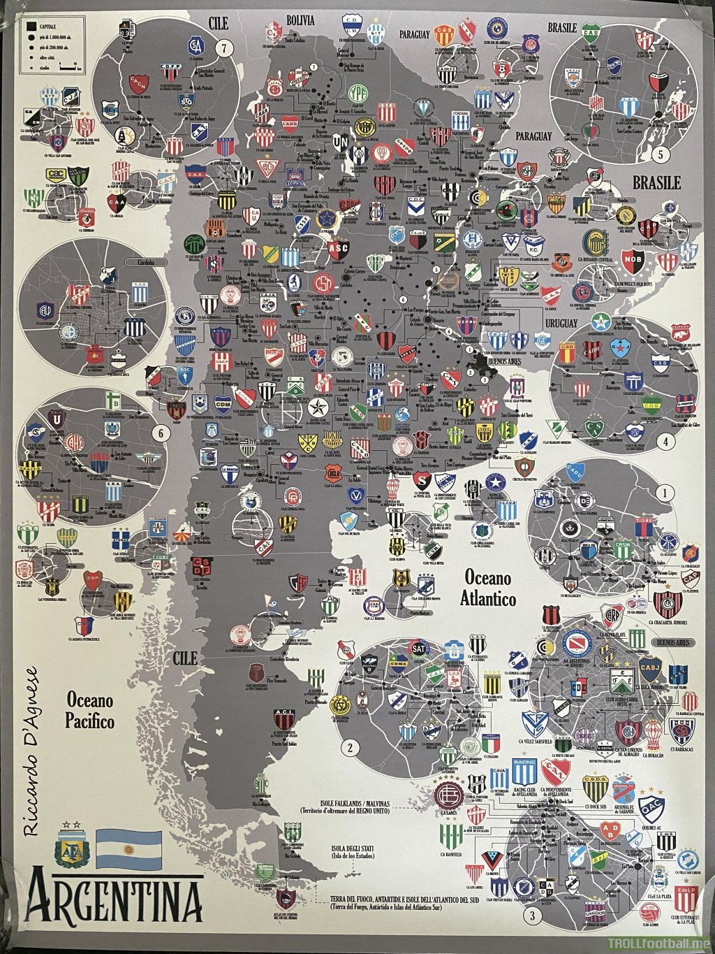 [Map] Football Clubs in Argentina