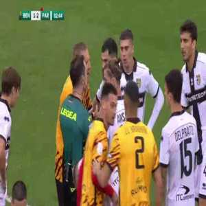 Elias Cobbaut (Parma) straight red card against Benevento 83'