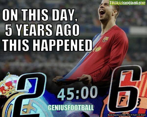 Today in History : Barca win 2-6 at the Bernabeu