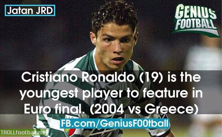 FACT : Ronaldo is the youngest player to feature in EURO final