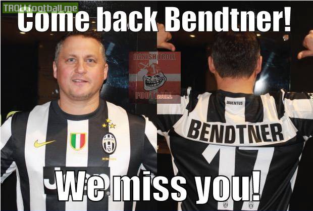 Juventus fans after Bendtner left