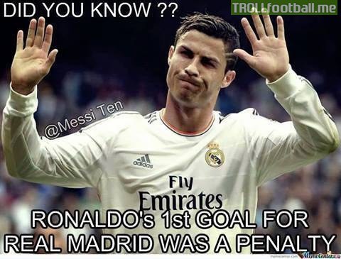 FACT : Ronaldo's first goal for Real Madrid was a Penalty