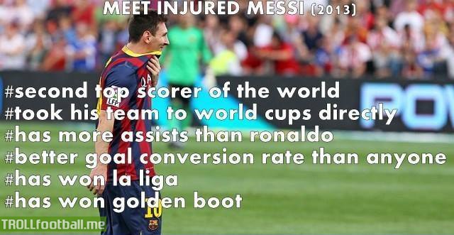 Injured Messi stats