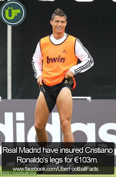 Fact : Real Madrid have insured Ronaldo's legs for € 103 Million