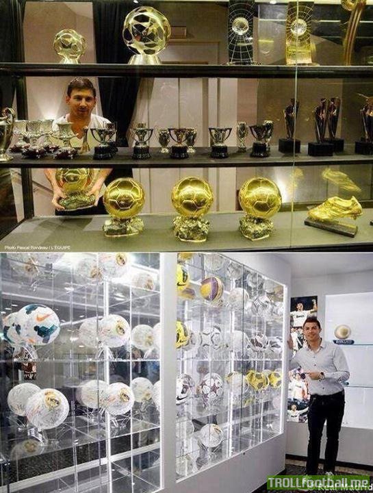 The Difference Between Messi And Ronaldo S Trophy Cabinets Troll