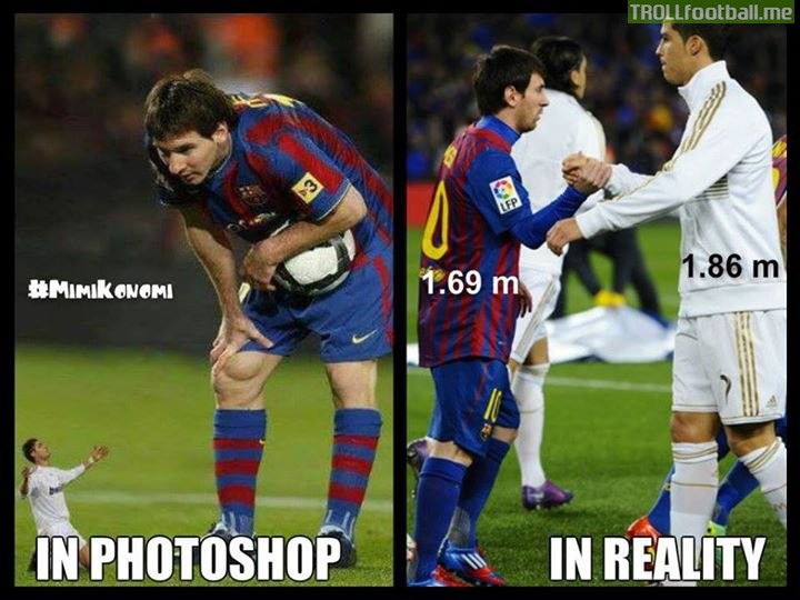 Messi vs Ronaldo .. in Photoshop & in Reality