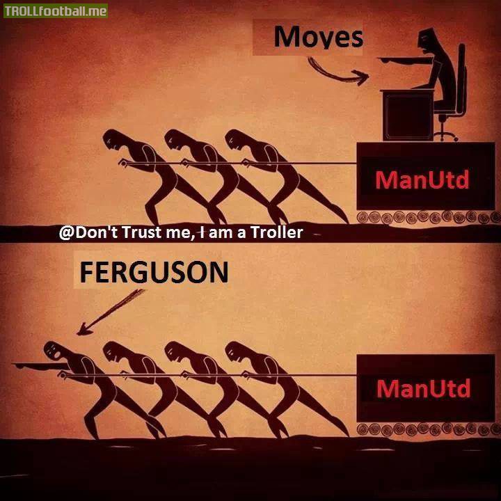 The difference ... in Moyes and Sir Alex Ferguson